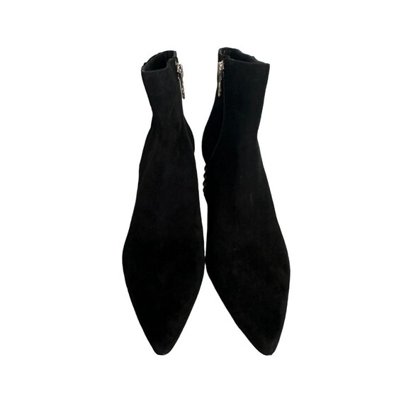 ANTONIO MELANI Black Suede Booties Heels Boots Size 6.5 NEW New without box - Picture 7 of 7